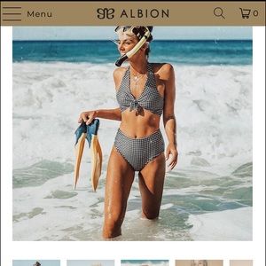 Albion swim suit, black and white checkered, medium. Never worn, only tried on.